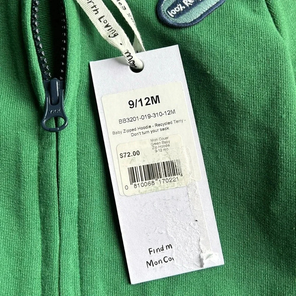 NWT Mon Coeur Baby Hoodie Sweatshirt | Sustainable | 100% Recyclable | Toddler - Picture 6 of 7